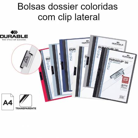 Bolsas dossier coloridas 
com clip lateral