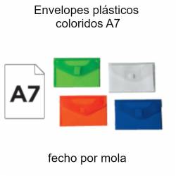 Envelopes plásticos coloridos A7