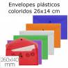 Envelopes plásticos coloridos 26x14 cm