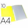 Capas catálogo A4 plásticas amarelas fluorescentes com 10 micas