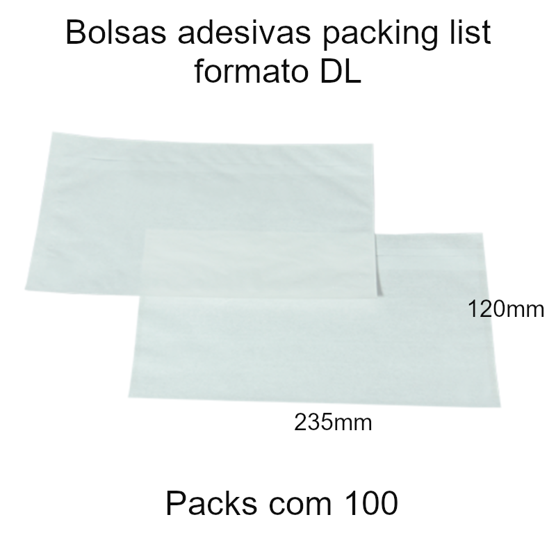 Bolsas adesivas Packing List DL