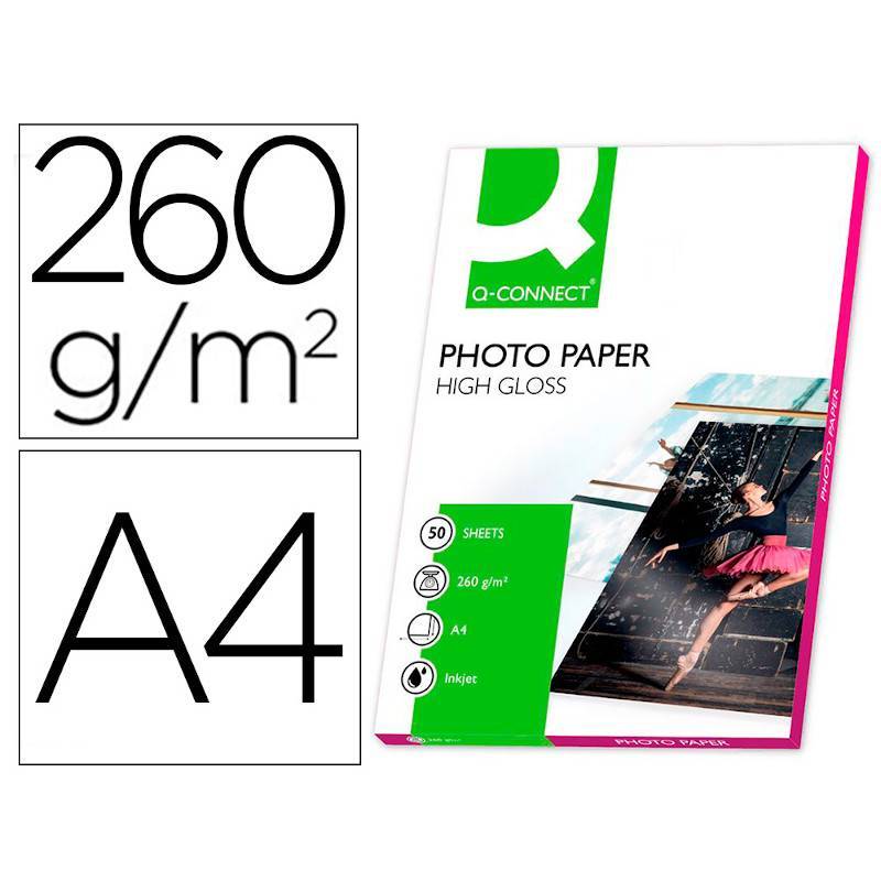 Papel foto glossy A4 de 260 grs