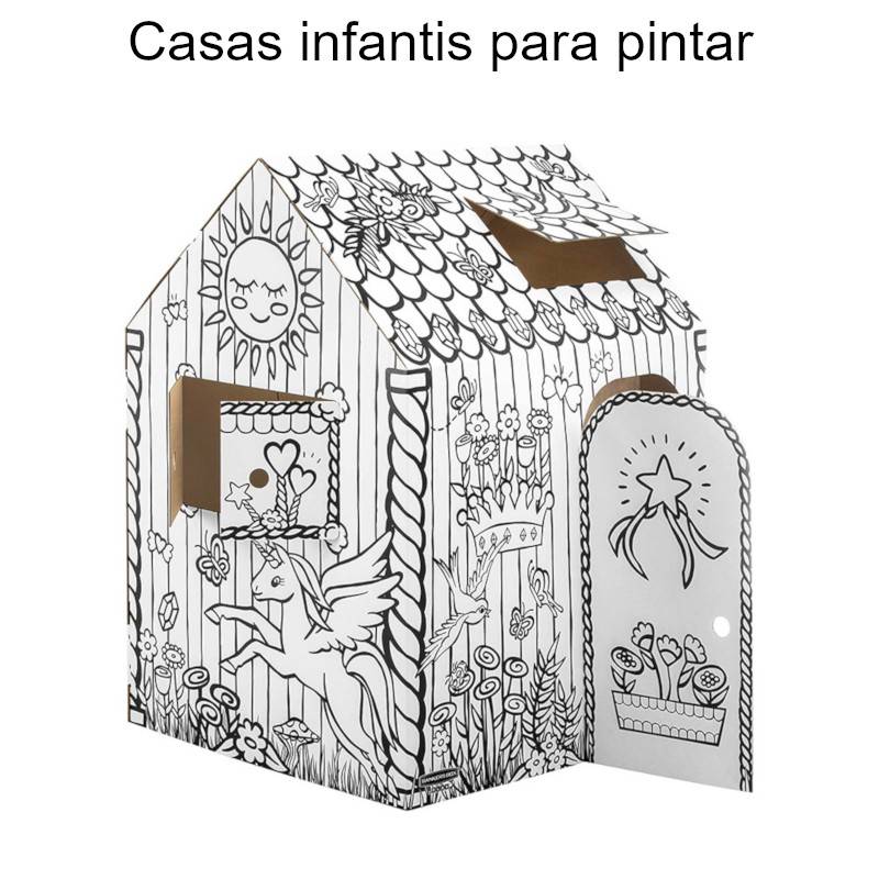 Casas de brincar infantis Unicórnio para pintar