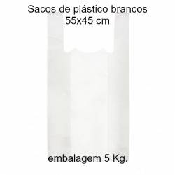 Sacos de plástico branco 55x45 cm com alças