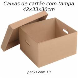 Caixas de cartão com tampa para pastas de arquivo Pack 10