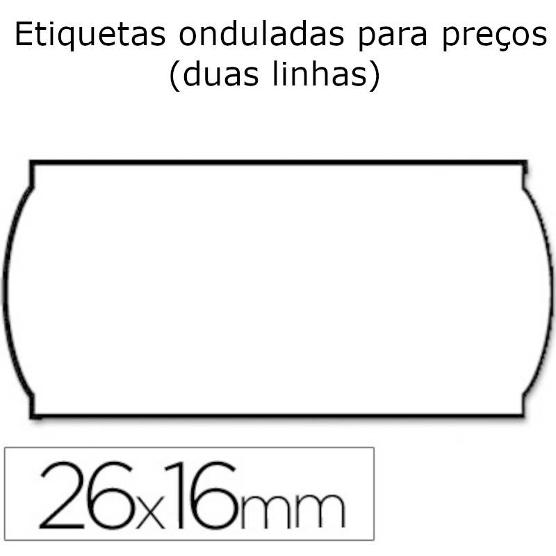 Etiquetas Meto onduladas 26x16 mm brancas